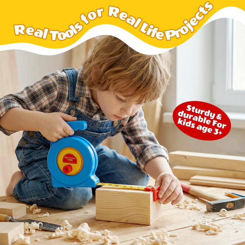 Measuring Tape Retractable Soft Tape Measure 3 Feet./1M Long Dual-Scale for Kids-Retractable Measuring Toy, Early Education Stem，Pretend Play for Toddlers, Height Measurement Counting Tool,Fine Motor