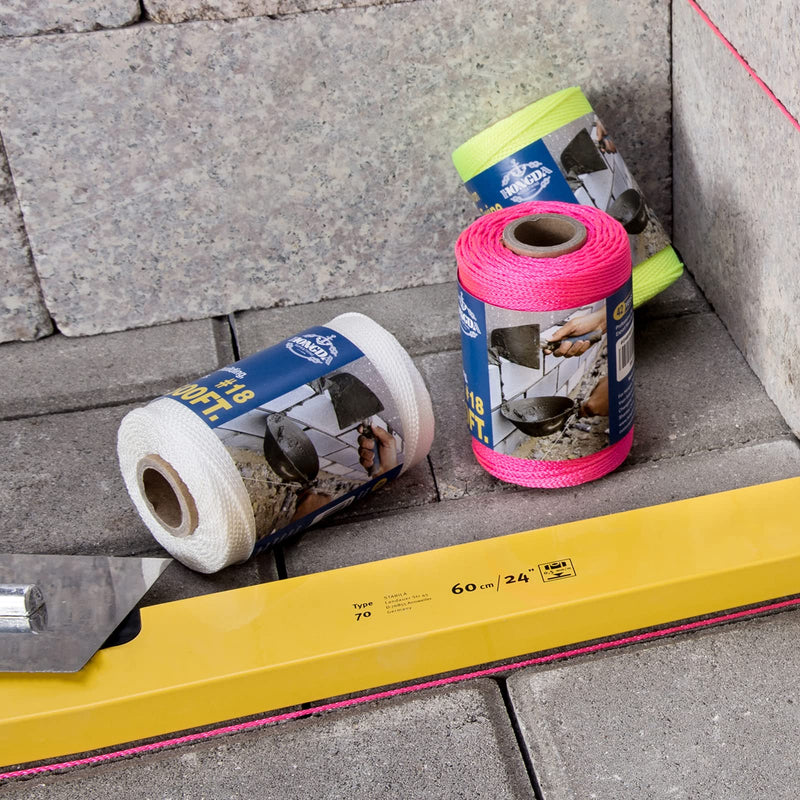 Mason Line, 500 Feet #18 Braided Nylon Mason line String Perfect for Masonry Jobs and for The Layout of General Construction, Gardening, DIY Project, White 500FT