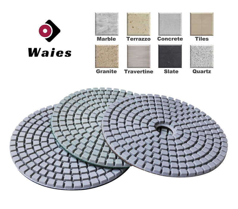 11 PCS 4 Inch Diamond Polishing Pads Kit Wet/Dry 50-10000 Grit for Concrete,Stone Edge,Granite,Tile,Marble,Rock,Countertop,Quartz,for Drill Grinder Polisher