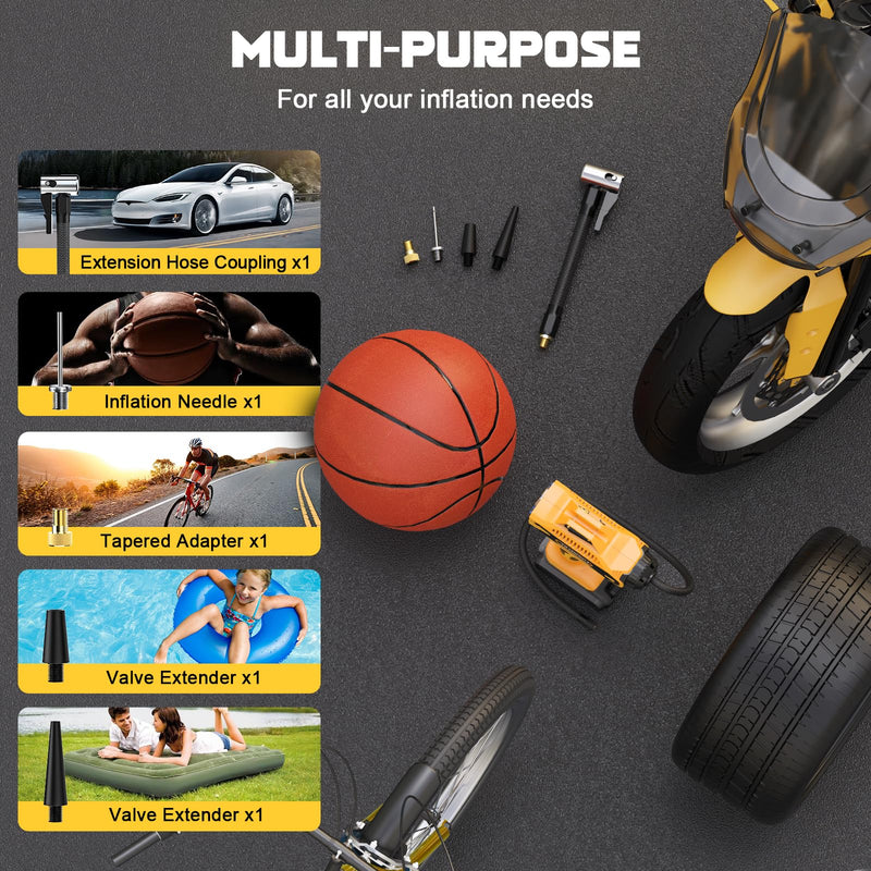 Tire Inflator Air Compressor Compatible with Dewalt 20V Battery, LIVOWALNY 160 PSI Cordless Portable Electric Air Pump 2026 Bigger LCD Digital Pressure Gauge for Car, Bike, Sport Ball (Tool Only) Standing Style Compatible With Dewalt