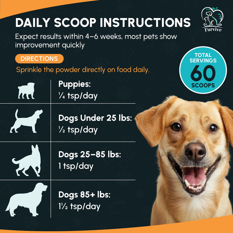 Dog Probiotics and Enzymes for Digestive Health, Gut Support, Gas & Seasonal Allergies – All Natural, Powerful Vet-Recommended Multi Strain Probiotics for Dogs – 60 Scoops
