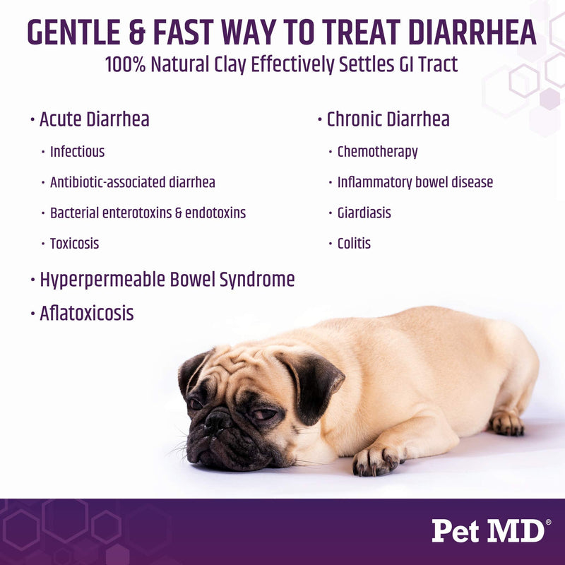 Pet MD Stool-Fix - Powdered Clay Anti Diarrhea for Dogs & Cats - Anti Diarrheal Treatment for Upset Stomach Relief, Promotes Normal Stool - 100g - NewNest Australia