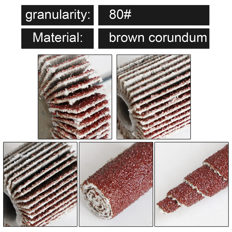 40 PCS Abrasive Flap Wheel Sander,80 Grit 3mm Shank Diameter Cone Shape Abrasive Sandpaper Flap Sanding Wheel Grinding Head for Rotary Tool