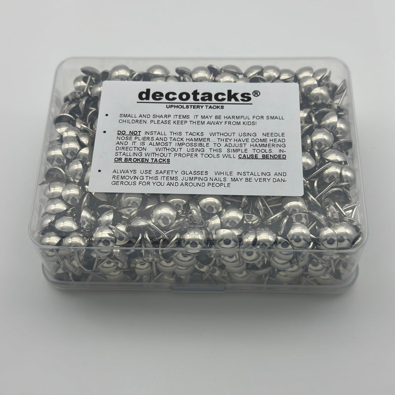 decotacks® Silver Finish Upholstery Nails/Tacks 7/16in - 500 Pcs [Nickel/Silver Finish] DX0511-500