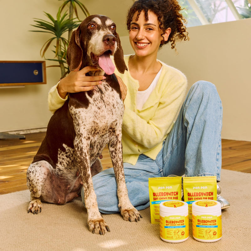 PENPEN Dog Allergy Chews - Anti-Itch & Itchy Skin Support for Dogs, Probiotics & Omega 3 (Fish Oil) for Immune & Gut Health - Peanut Butter Flavor - 180 Soft Chews 180 Chews