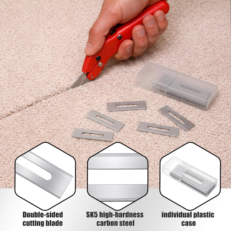 Hicarer 200 Pack Square End Carpet Blades Bulk, Sk5, 0.02" Thick, Silver
