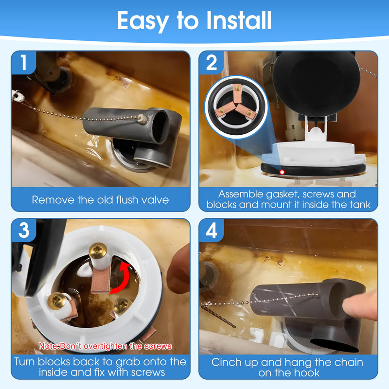 Enhon Toilet Flush Valve Assembly Compatible with American Standard 047107-0070A/3161-Series Toilet Flush Valve Flapper Replacement Kit for One Piece Toilets
