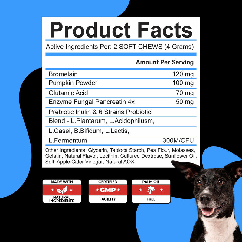 No Poo Chews for Dogs - Coprophagia Deterrent for Dogs - Stop Eating Poop for Dogs - Dog Poop Eating Deterrent - Forbid Stool Eating Deterrent for Dogs with Probiotics & Enzymes for Digestive Health - PawsPlanet Australia