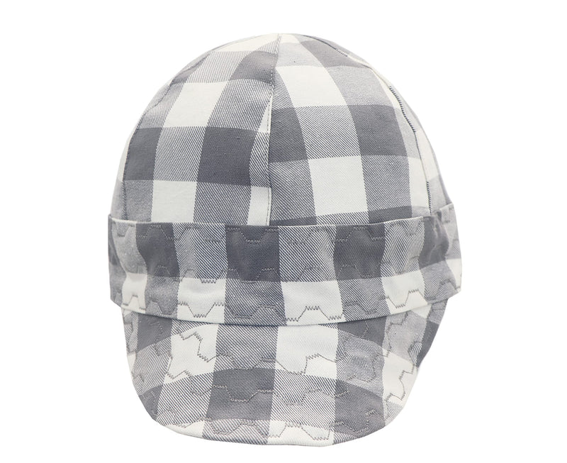 BOCOMAL Welding Cap Flame Resistant CAT2 Midweight Printed 6 Pannel Welder Caps-2 Pack 7 3/8 White/Navy-2 Pack