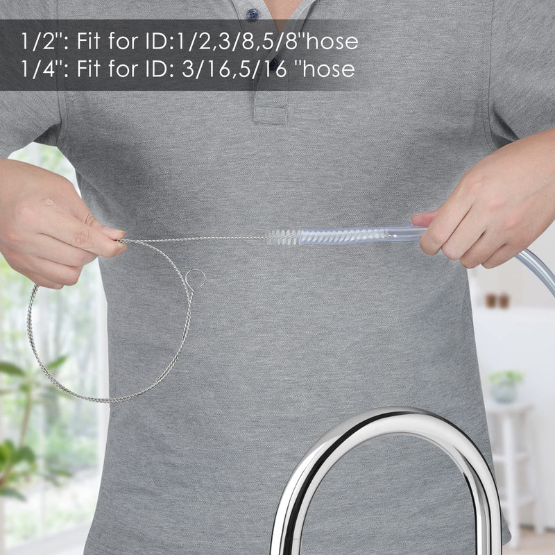 40 Inches Brush Cleaner for Cleaning Straw, Kegerator, Feeding Tube, Siphon Hose, Sunroof Drain, Refrigerator Drain, 4PCS (White) 1-white