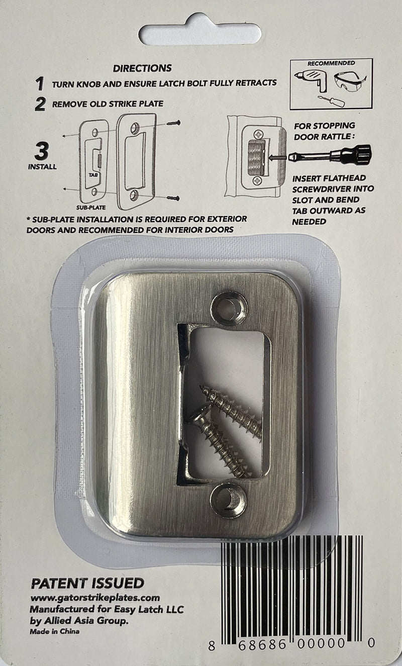 Gator Door Latch Restorer - Strike Plate (Satin Nickel) Satin Nickel