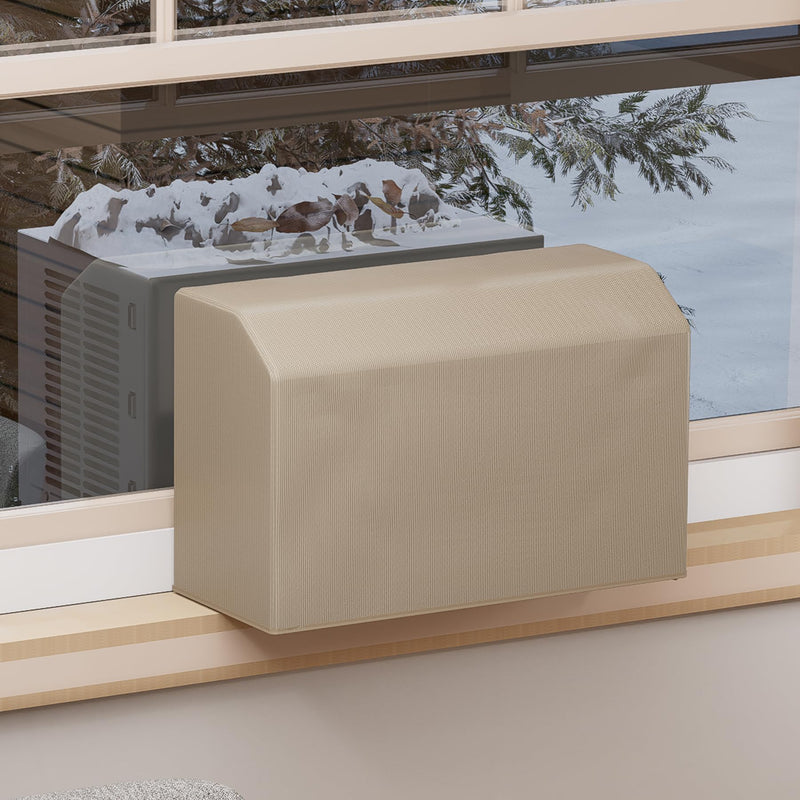LBG Products Indoor Air Conditioner Covers for U-Shaped 8000/10000/12000 BTU Unit, All Side Covered,with Convenient Storage Side Bag,Window AC Cover for U AC Inside Unit,Block Cold Draft and Dust