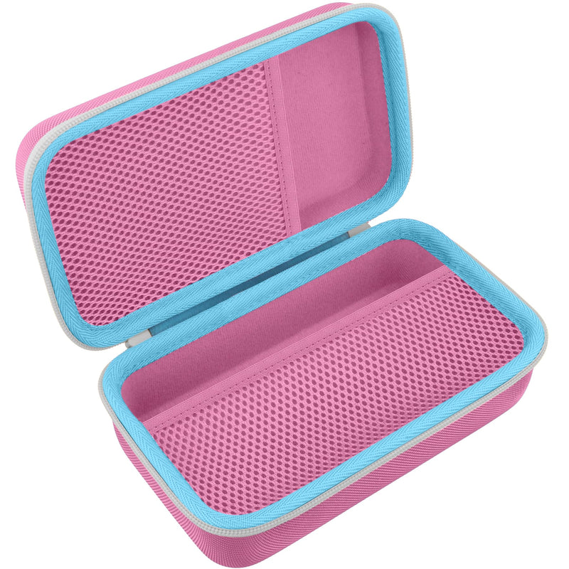 Case Compatible with 3Doodler Start+ Essentials/3Doodler Flow 3D Printing Pen,Storage Holder for 3D Pen PLA Filament and Charger (Pink Case,White Zipper)