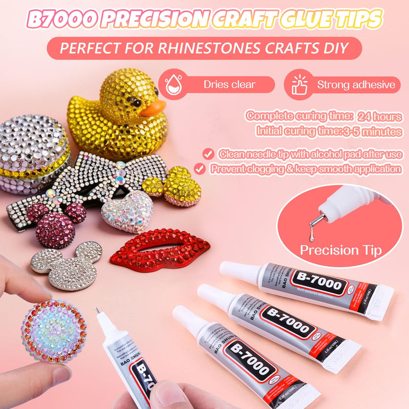 Kalolary 48000Pcs 48 Colors Jelly Rhinestones for Bedazzling and Diamond Art,3mm Resin Flatback Gems Bedazzler Kit with 3Pcs B7000 Glue Tweezers&Pick Up Pen for DIY Crafting Crafts Book Shoes Nail Art