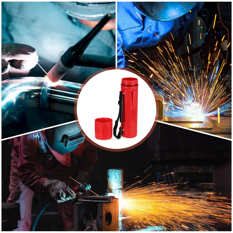 MECCANIXITY 2pcs Welding Rod Storage Tube, 14 Inch Tungsten Electrode Holder Container Airproof Waterproof 4.5kg Capacity with Strap, Red