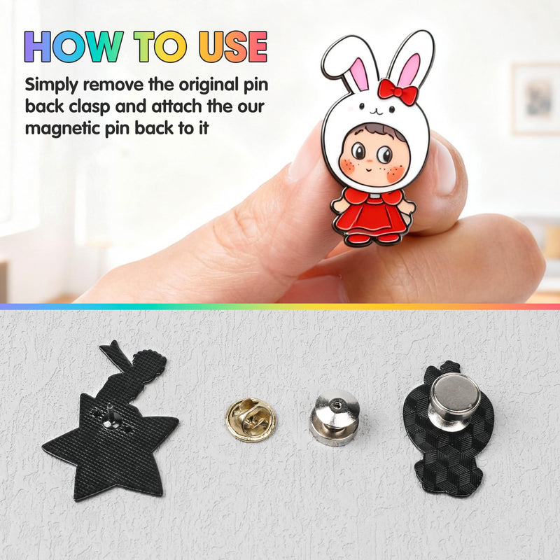 50PCS Magnetic Pin Backs for Enamel Pins Convert Enamel pin to Refrigerator Magnets Conversion Tool for Refrigerator for Home Office Whiteboard Fridge Decor and Gifts Enamel Pins Not Included