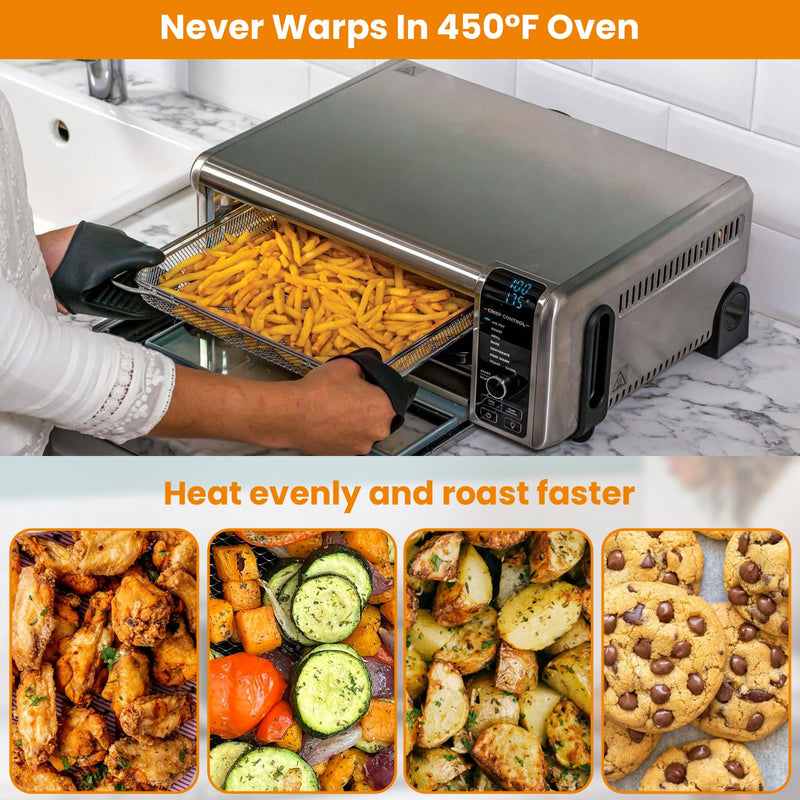 for Ninja Foodi Replacement Air Fryer Oven Basket, Original Replacement Baking Trays for NINJA DT201 DT251 Foodi Digital Air Fryer Oven, Mesh Basket, Ideal Accessories for Air Frying and Dehydrating for DT200 Series