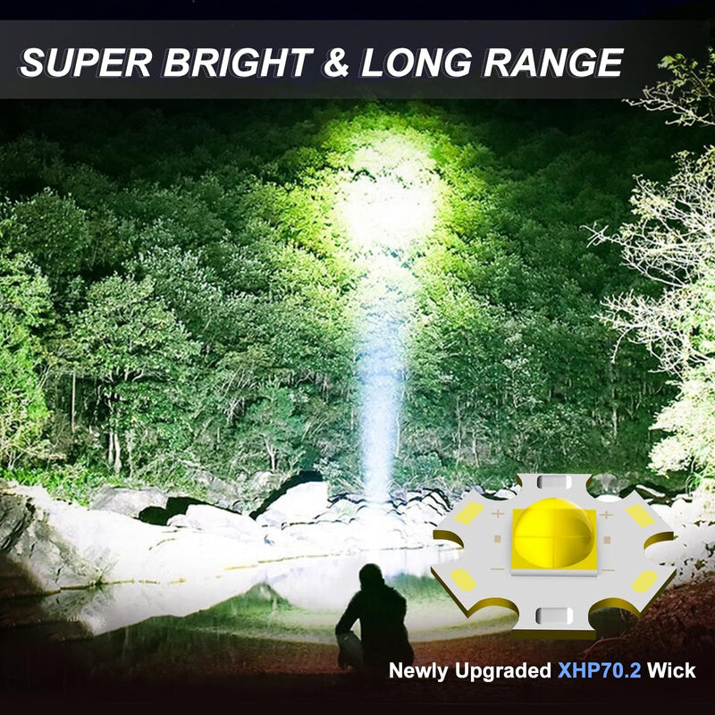 WINDFIRE Flashlights High Lumens Rechargeable, Super Bright LED Flashlight, Powerful Tactical Flashlights, Brightest Waterproof Zoomable Handheld Flash Light High Powered for Camping Emergencies L-8066