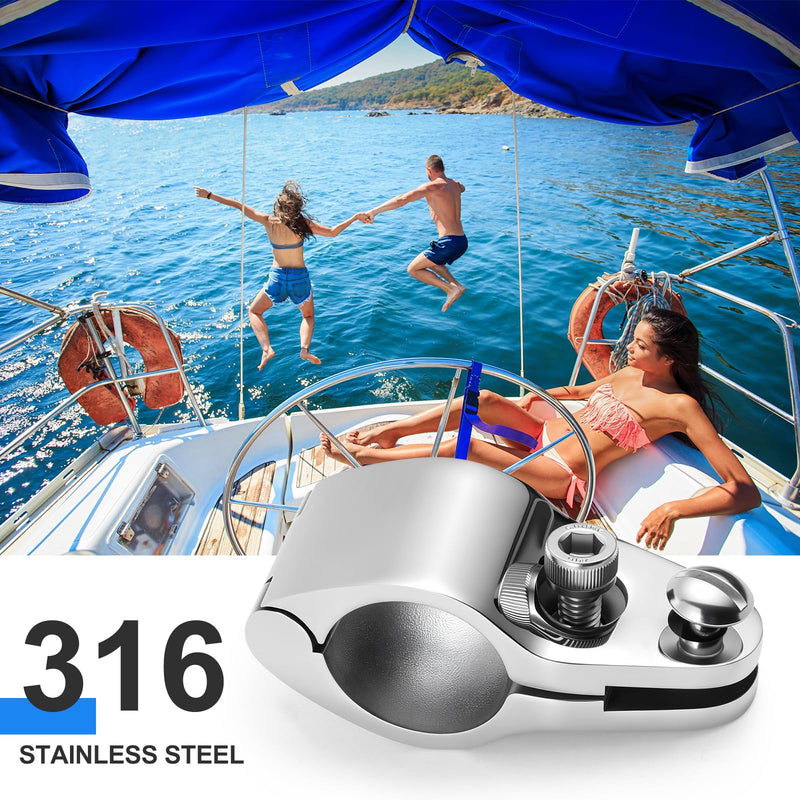 Boat Bimini Top Hinged Jaw Slide,316 Stainless Steel Quick Release Jaw Slide Hinged for 1 inch OD Round Tubing 4 Pack