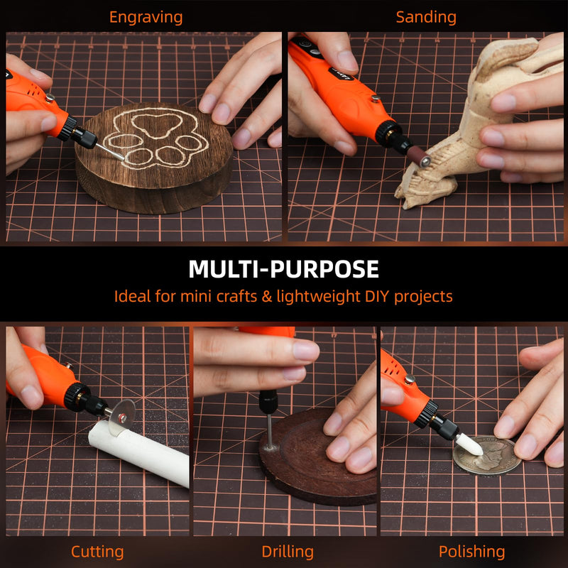 Cordless Rotary Tool Kit, 5-Speed Mini Engraving Tool with 70 Accessories