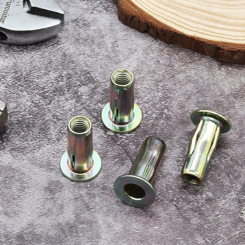 25Pcs Steel Multi Grip Rivet Nuts Pre Bulbed Shank Zinc-Plated Flat Head Threaded Insert Nut Construction Fasteners for Industrial (5/16-18) 5/16-18