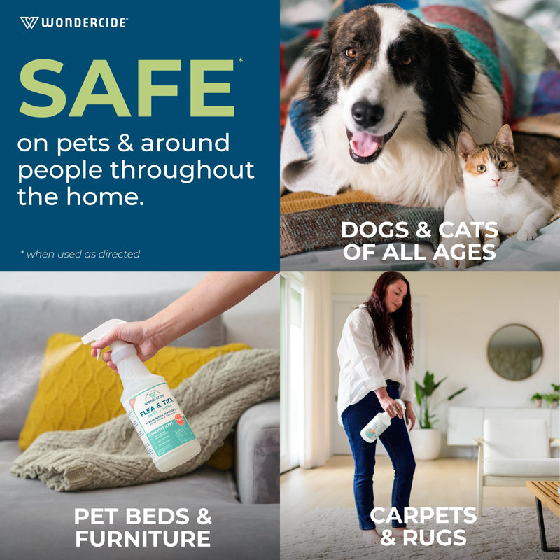 Wondercide - Flea, Tick and Mosquito Spray for Dogs, Cats, and Home - Flea and Tick Killer, Control, Prevention, Treatment - with Natural Essential Oils - 4 oz Lemongrass & Cedarwood 2-Pack - PawsPlanet Australia