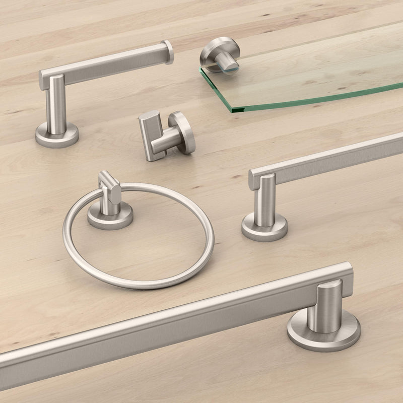 Gatco 5463 Locke Single Post Toilet Paper Holder, Satin Nickel
