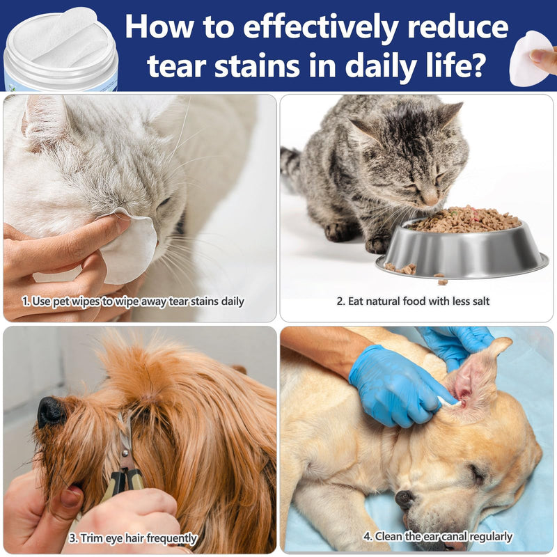 Dog Ear Wipes, Eye Wipes for Cats, Dog Tear Stain Remover Wipes, Pet Eye Wipes for Discharge and Crust (60pcs) 1