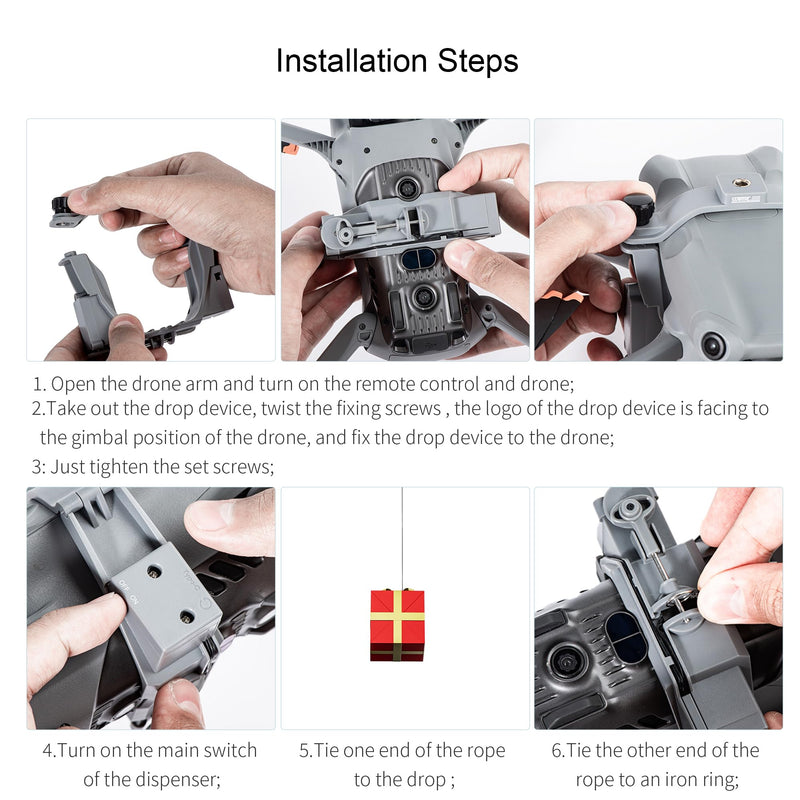 Air 3S Airdrop System, Transport Release with Landing Gear Wedding Ring Thrower Fishing Bait Clip Delivery Advertising Rescue Kit for DJI Air 3S /Air 3 Accessories