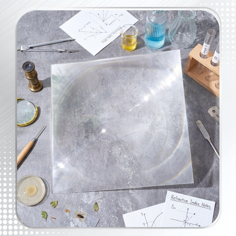 Large Fresnel Lens 300 x 300mm, Acrylic Lens Focal Length 300mm Magnifiying Sheet Fire Starter for Solar Death Ray Solar Heating Oven Physics Experiment 300mm Focal Length