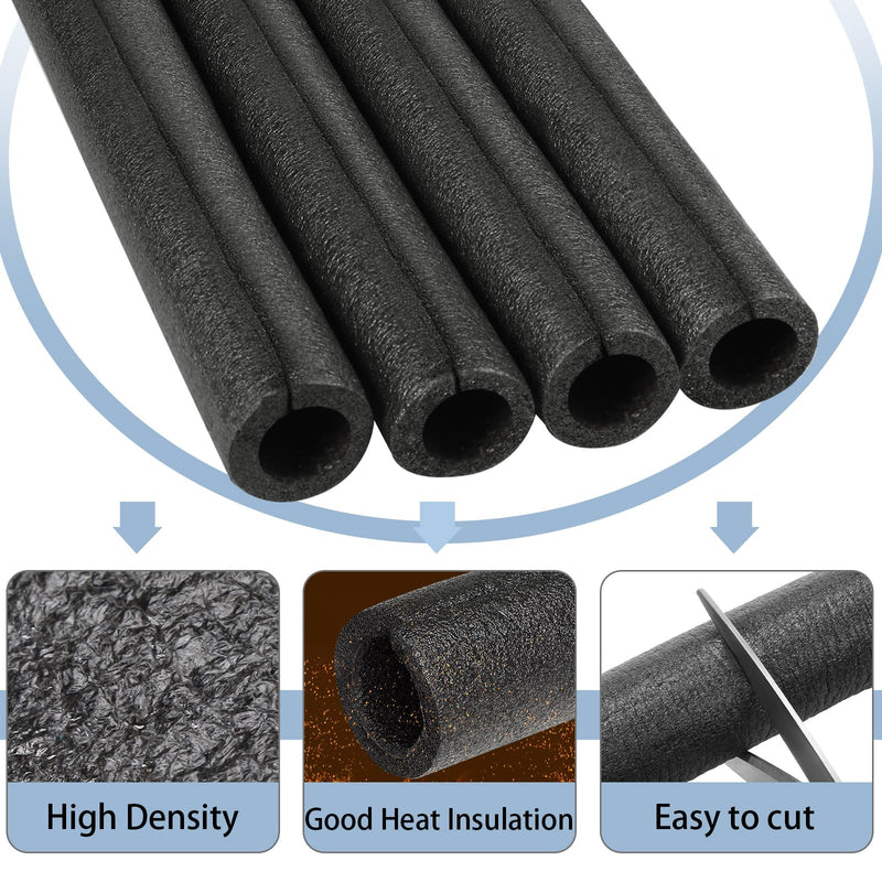 Elbow Pipe Insulation Foam Tube Outdoor Pipe Insulation Wrap Black Foam Pipe Covers Elbow Insulation Tubing Water Pipe Insulation Foam Wrap for Outdoor Winter Irrigation, Sprinkler(8 Pack, 2 Inch) 8