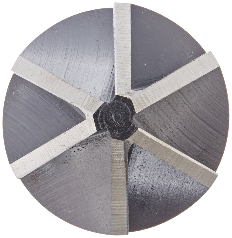KEO 55051 High-Speed Steel Single-End Countersink, Uncoated (Bright) Finish, 6 Flutes, 90 Degree Point Angle, Round Shank, 1/2" Shank Diameter, 1" Body Diameter