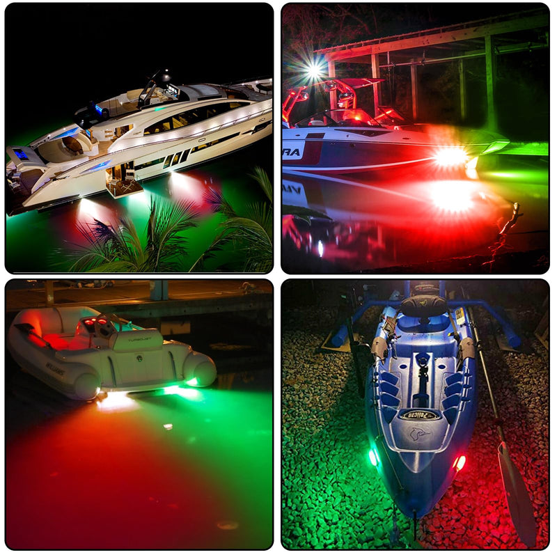 Boat Navigation Lights, 12V Marine LED Teardrop Side Bow Light | Stainless Steel Waterproof Navigation Signal Lamp, 2NM Night Visibility Warning Light for Yacht, Pontoon & Small Boats