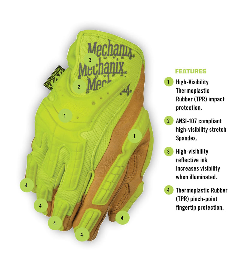 Mechanix Wear: Hi-Viz CG Heavy Duty Work Gloves (X-Large, Fluorescent Yellow) X-Large