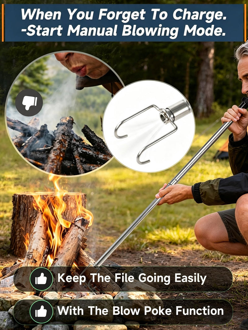 Electric Bellows, Fire Blower, Electric Fire Blower, 2 in 1 Firepit Tools
