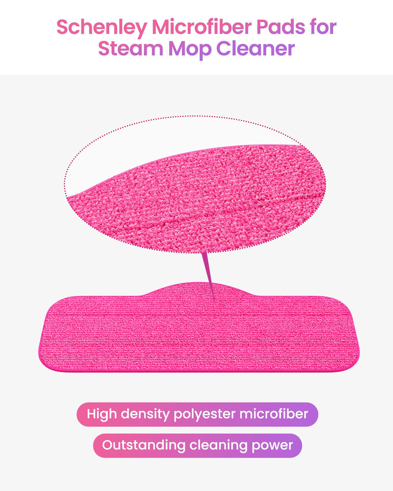 schenley 6-Pack Microfiber Pads Steam Mop Cleaner, Washable and Reusable Replacement Mop Pads, Accessories Compatible Steam Mop