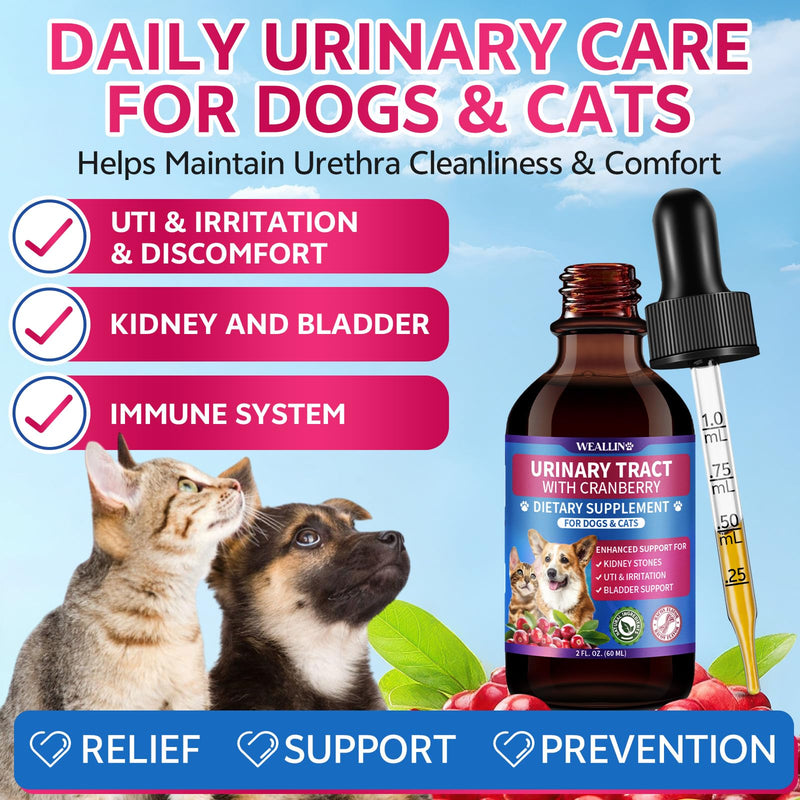 Cat Flea and Tick Prevention Soft Chews + Cat & Dog Urinary Tract Infection Treatment with Cranberry, Dual-Action Natural Wellness