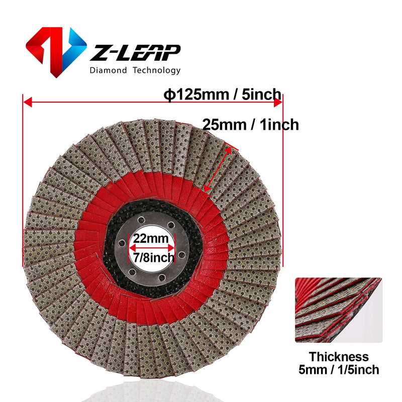 5Inch/125mm 400 Grit Flap Grinding Wheels Sanding Abrasive Disc Diamond Pad with 7/8" Arbor for Marble Metal Concret Grit 400#