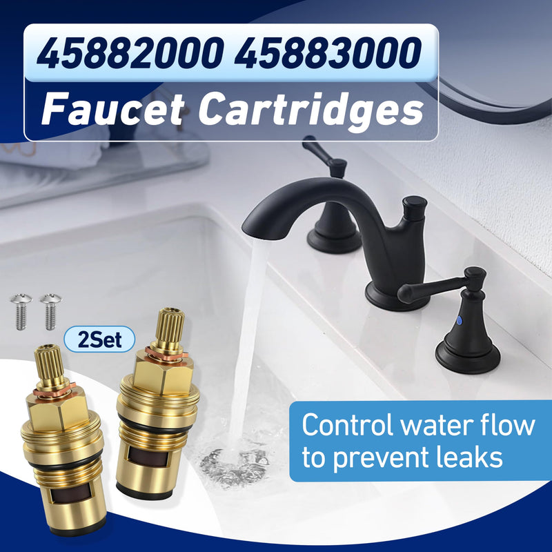 2Set Ceramic Cartridge Compatible with Grohe 45882000 45883000, 1/2 Inch Cold Hot Ceramic Cartridge