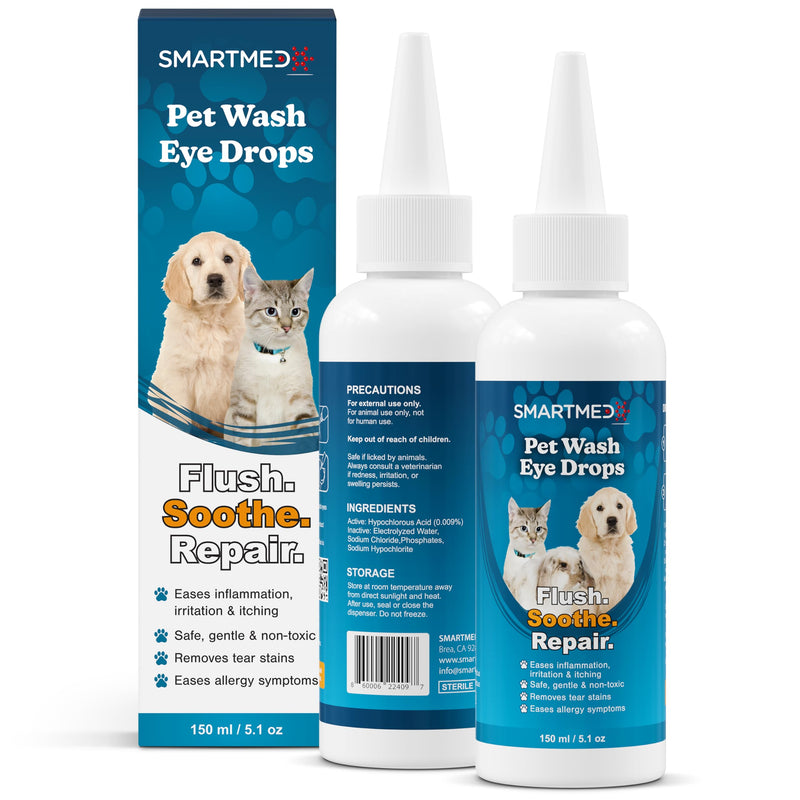 Large Pet Eye Wash 5.1 oz Gentle Eye Irritation Solution for Pets Removes Dirt, Debris & Tear Stains Safe for Daily Use 1 count