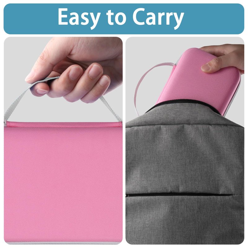 Case Compatible with 3Doodler Start+ Essentials/3Doodler Flow 3D Printing Pen,Storage Holder for 3D Pen PLA Filament and Charger (Pink Case,White Zipper)