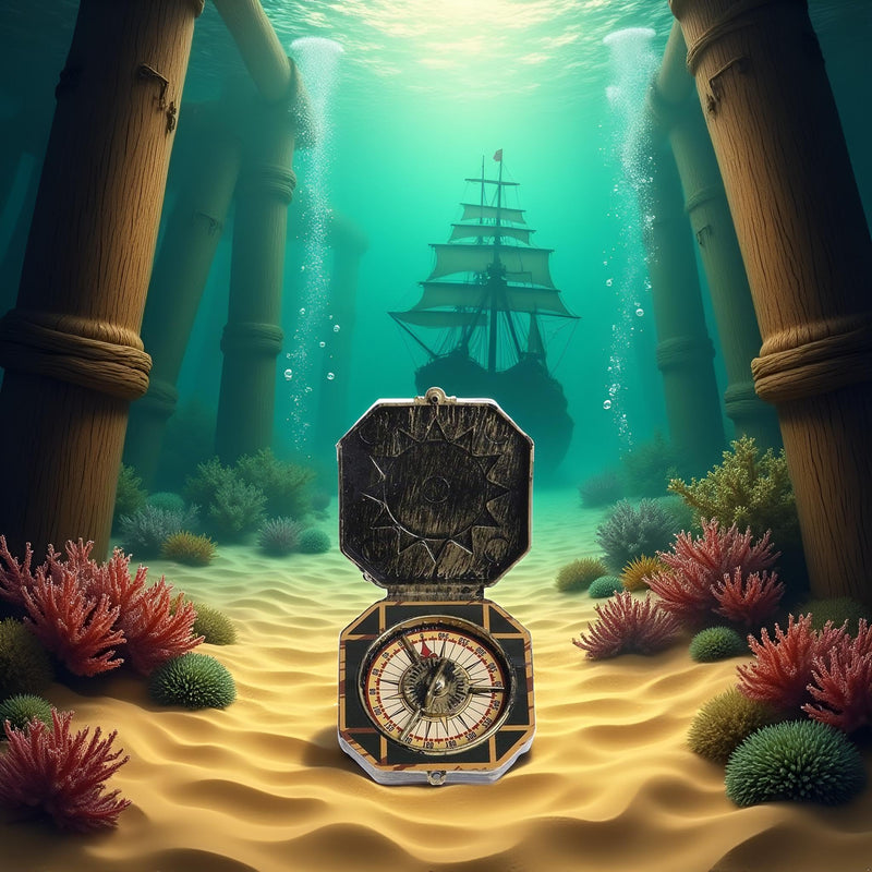 1Pc Metallic Compass, Nautical Compass Pirate Captain Costume Halloween Party Cosplay Decoration Deft Design Accessories Props,Costumes and Accessories