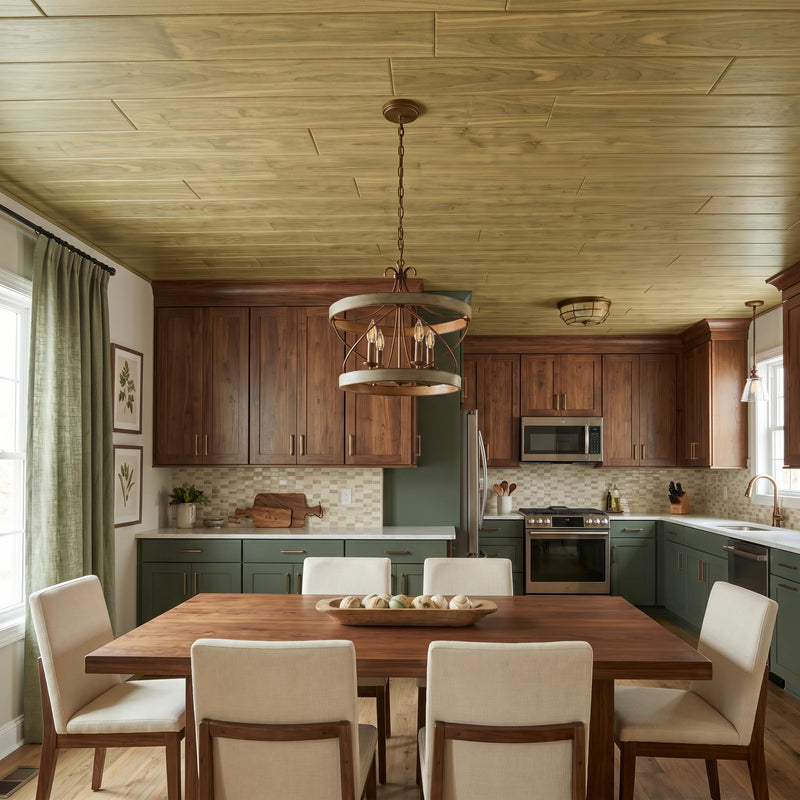 À LA MAISON CEILINGS Faux Wood Ceiling Planks, Rustic Sage, 39x6in Pack of 48