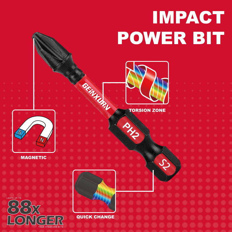 Impact Tough Magnetic Mixed 46Pack Insert Driver Bits, S2 Alloy Steel Screwdriver Power Bits Set with 1Pcs Impact Magnetic Bit Holder and Mini Wrench MIXED-46PC