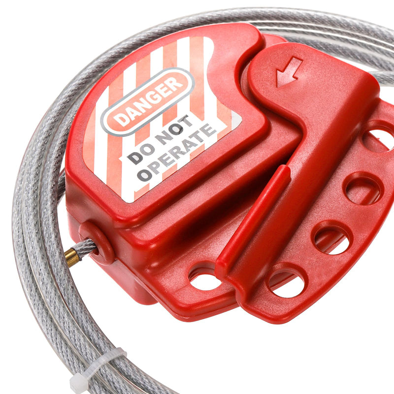 WUWEOT 2 Pack Lockout Tagout Cable Lock, 6ft Adjustable Steel Safety Cable Padlock, 4mm Diameter Stainless Steel Cable Lock with Vinyl Coating, OSHA Compliant