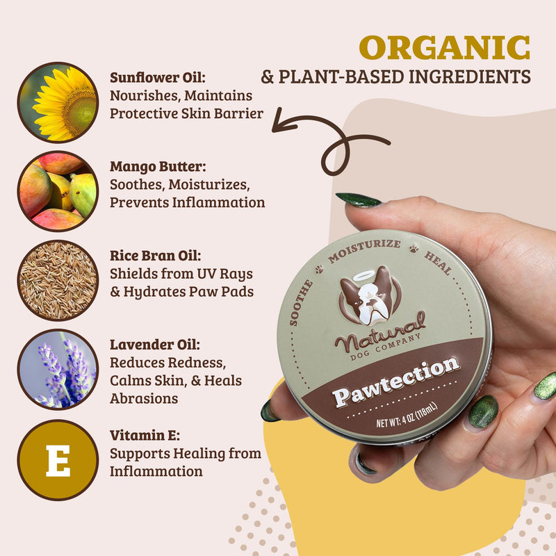 Natural Dog Company PAWDICURE Bundle, Paw Soother + PawTection Dog Paw Balms, Protect and Heal Dry, Cracked Dog Paw Pads, Organic, All Natural Ingredients, 1oz Tins - PawsPlanet Australia