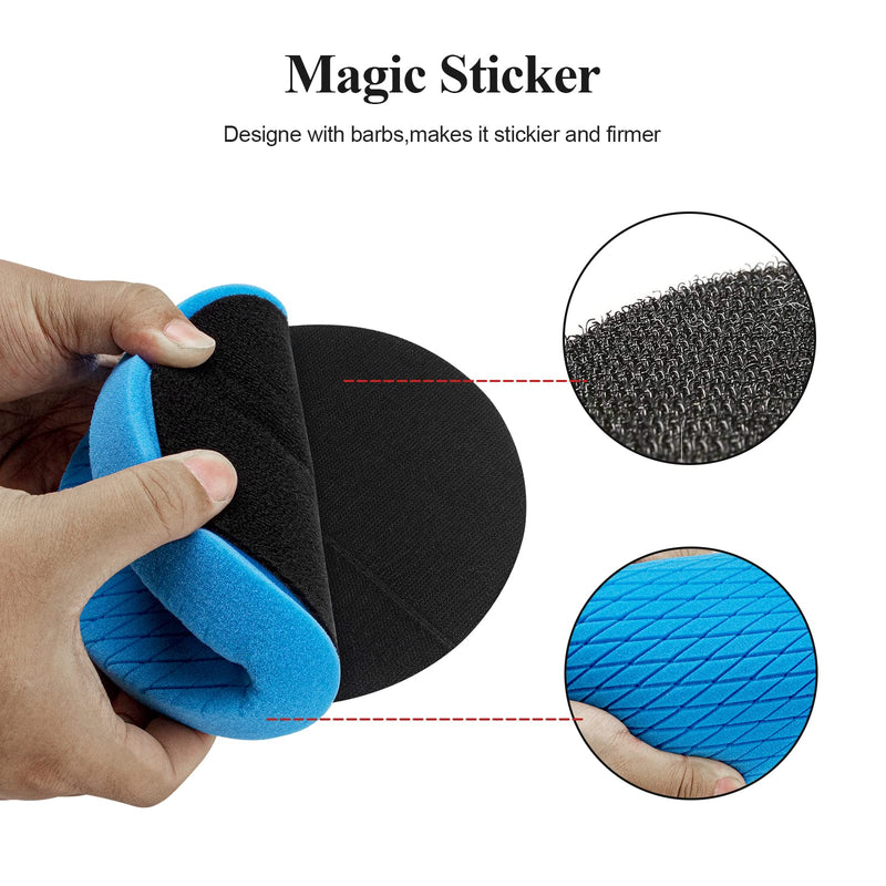Autolock 7" Buffing Polishing Pads, 6 Pcs 7 Inch 180mm Face for 6.7 Inch Backing Plate, Compound Buffing Sponge and Woolen Pads, Cutting Polishing Pad Kit for Car Buffer Compounding, Polish and Wax 7Inch 6Pcs
