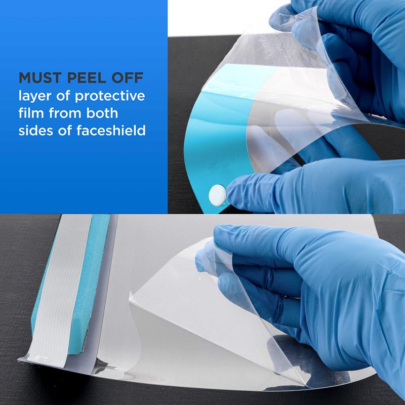 TCP Global Salon World Safety Face Shields Ultra Clear Protective Full Face Shields 10 Blue