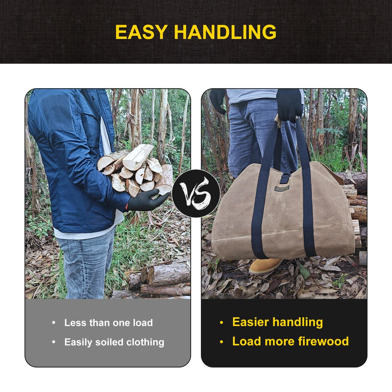 Firewood Carrier, Log Carrier for Firewood, Wood Carrying Bag for Firewood, Firewood Carriers with Handles for Fire Pit, Camping, BBQ Barbecue, Outdoor Activity
