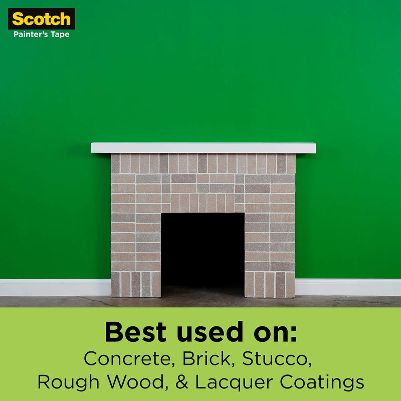 Scotch Rough Surface Extra Strength Painter's Tape, 0.94 in x 60.1 yd, Tape Protects Surfaces and Removes Easily, Rough Surface Painting Tape for Indoor and Outdoor Use, 1 Roll (2060-24AP) 0.94" Width